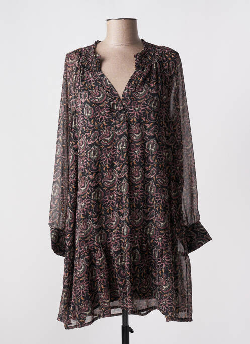Robe courte manches longues manches longues noir AN' GE femme