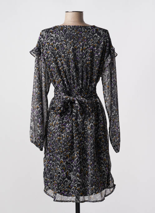 Robe mi-longue imprimé fantaisie manches longues noir VERO MODA femme