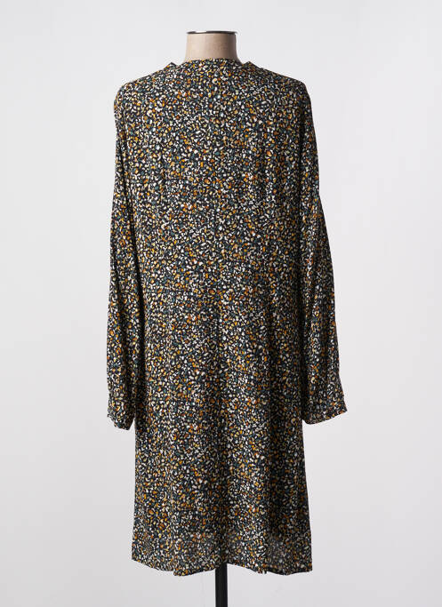 Robe mi-longue coupe fluide manches longues noir PAUSE CAFE femme