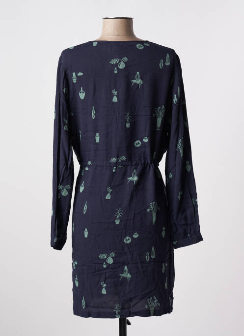 Robe mi-longue coupe fluide manches longues bleu NICE THINGS femme
