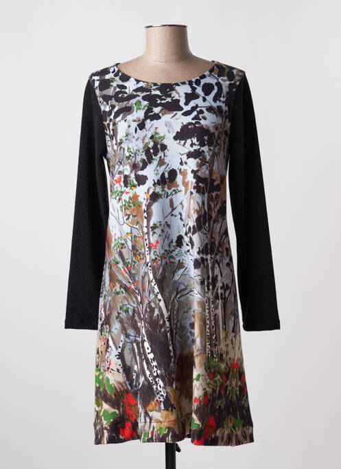 Robe pull stretch manches longues noir MALOKA femme