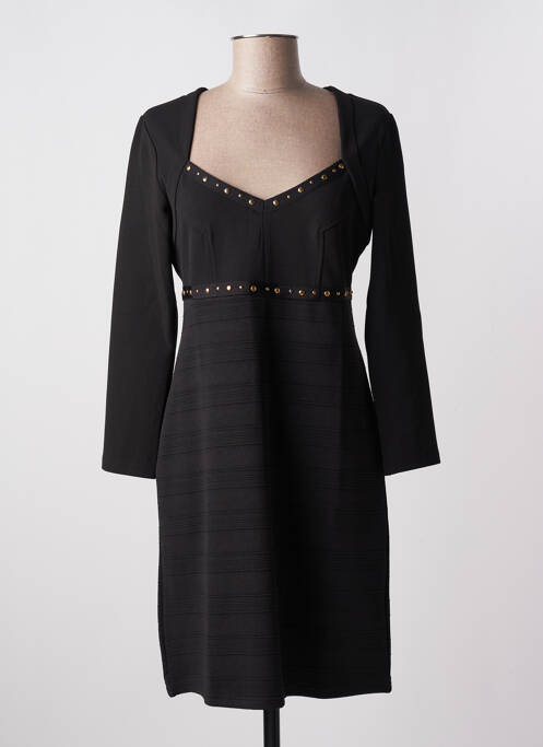 Robe mi-longue manches longues manches longues noir JUS D'ORANGE femme