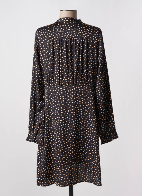 Robe mi-longue coupe fluide manches longues noir MAJOLICA femme