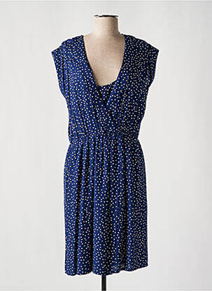 Robe mi-longue manches courtes manches courtes bleu C'EST BEAU LA VIE femme