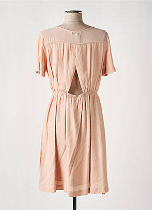 Robe mi-longue manches courtes manches courtes rose SUNCOO femme