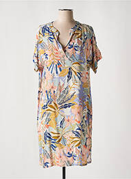 Robe mi-longue coupe fluide manches courtes bleu LE PETIT BAIGNEUR femme