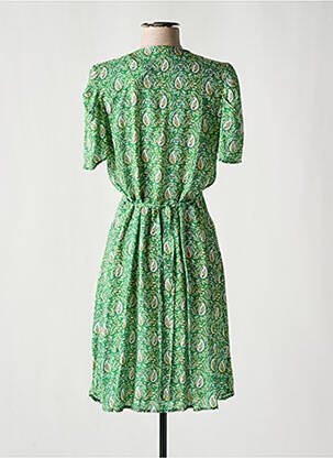 Robe mi-longue manches courtes manches courtes vert C'EST BEAU LA VIE femme