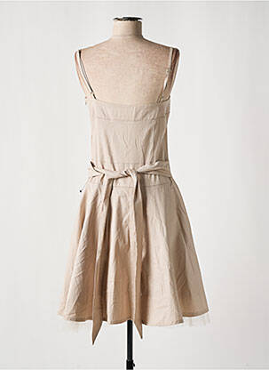 Robe mi-longue doublure fines bretelles beige RINASCIMENTO femme