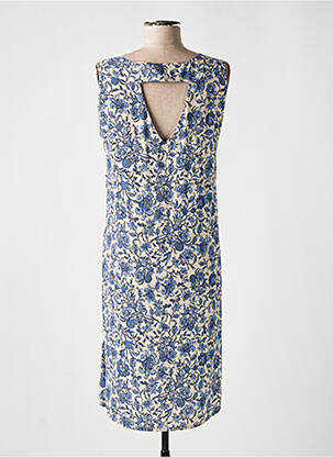 Robe mi-longue imprimé fleurs sans manche bleu LE PETIT BAIGNEUR femme
