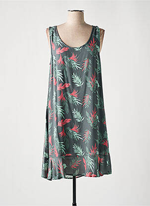 Robe mi-longue coupe fluide sans manche vert ÉTYMOLOGIE femme
