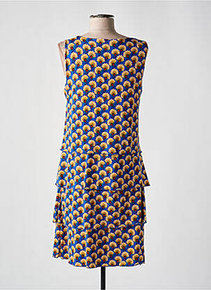Robe mi-longue imprimé fleurs sans manche bleu MAX & ENJOY femme