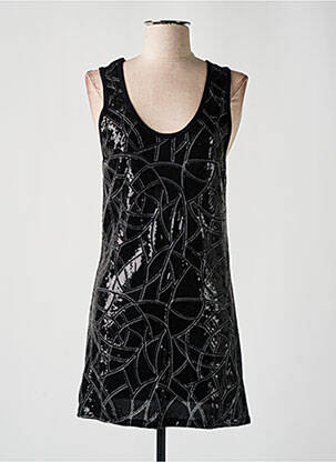 Robe courte sans manche sans manche noir LILI LOVELY femme