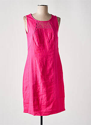Robe mi-longue sans manche sans manche rose MALOKA femme