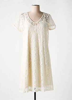 Robe mi-longue manches courtes manches courtes beige LE PETIT BAIGNEUR femme