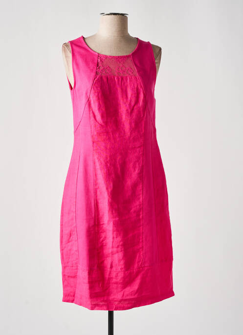 Robe mi-longue rose MALOKA pour femme