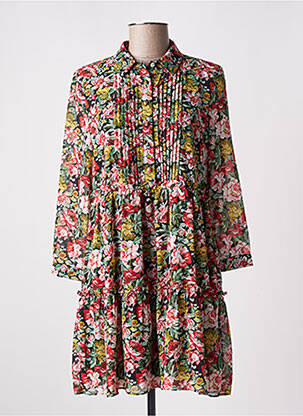 Robe courte manches 3/4 manches 3/4 rouge MAJOLICA femme