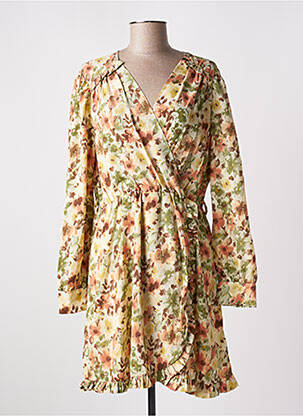 Robe courte manches longues manches longues jaune CHERRY PARIS femme