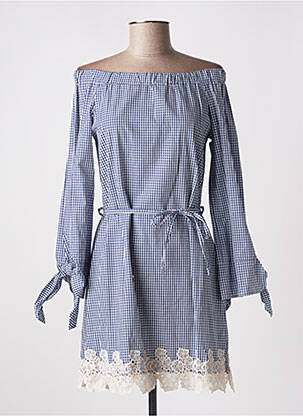 Robe courte manches longues manches longues bleu RINASCIMENTO femme