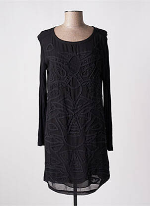 Robe courte manches longues manches longues noir SCHOOL RAG femme