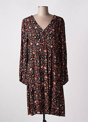 Robe mi-longue coupe évasée manches longues noir C'EST BEAU LA VIE femme