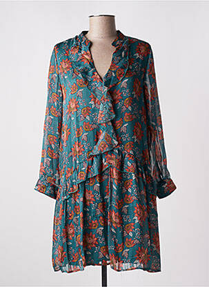 Robe courte manches longues manches longues vert JUS D'ORANGE femme
