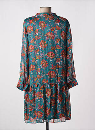 Robe courte coupe fluide manches longues vert JUS D'ORANGE femme