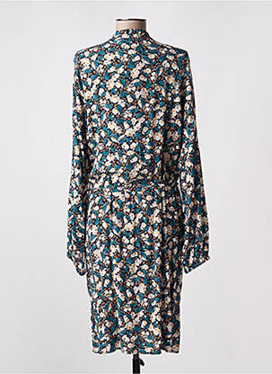 Robe mi-longue imprimé fleurs manches longues bleu VERO MODA femme