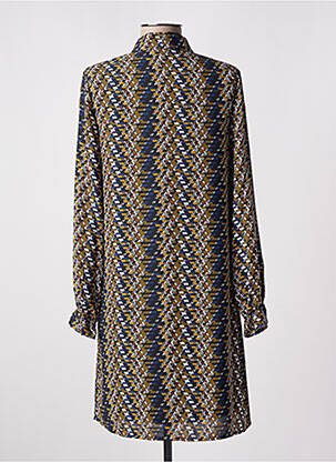 Robe courte coupe fluide manches longues bleu LOVIE & CO femme