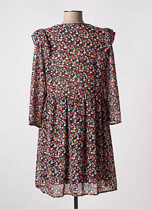 Robe courte imprimé fleurs manches longues rouge MAJOLICA femme