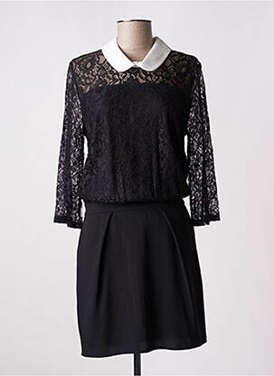 Robe mi-longue manches longues manches longues noir MAMOUCHKA femme
