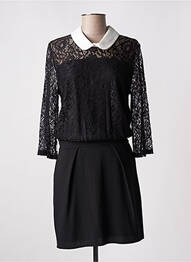 Robe mi-longue manches longues manches longues noir MAMOUCHKA femme