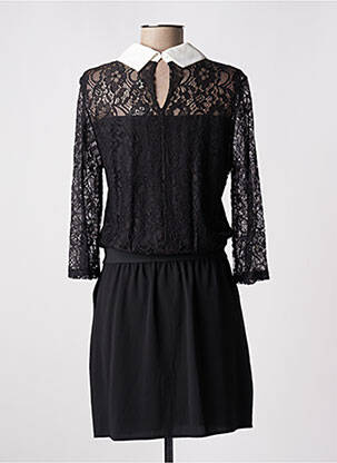 Robe mi-longue manches longues manches longues noir MAMOUCHKA femme