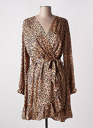 Robe courte manches longues manches longues beige MOD.STYLE femme