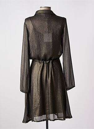 Robe mi-longue coupe fluide manches longues or BELLITA femme