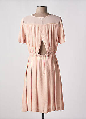 Robe mi-longue manches courtes manches courtes rose SUNCOO femme