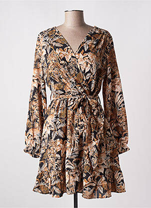 Robe courte manches longues manches longues beige SUZZY & MILLY femme