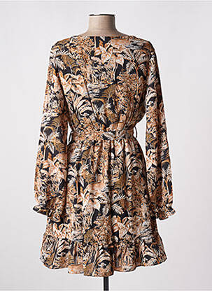 Robe courte manches longues manches longues beige SUZZY & MILLY femme
