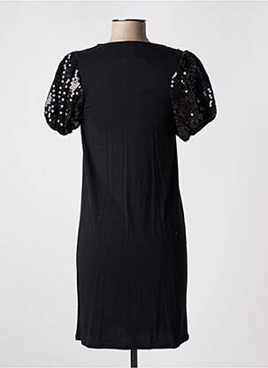 Robe courte manches courtes manches courtes noir GANJANA femme