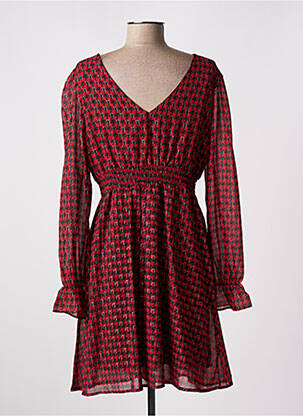Robe mi-longue manches longues manches longues rouge MOD.STYLE femme