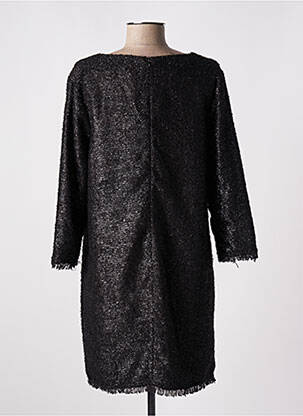 Robe courte fermeture zippée au dos manches longues noir SUNCOO femme