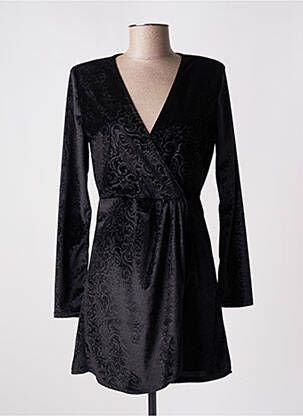 Robe courte manches longues manches longues noir LUMINA femme