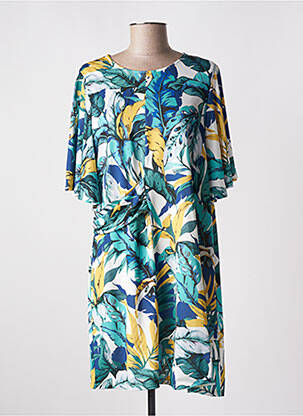 Robe courte coupe fluide manches courtes bleu COTTON BROTHERS femme