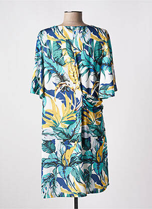 Robe courte coupe fluide manches courtes bleu COTTON BROTHERS femme