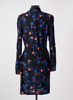 Robe mi-longue imprimé fleurs manches longues bleu SUNCOO femme