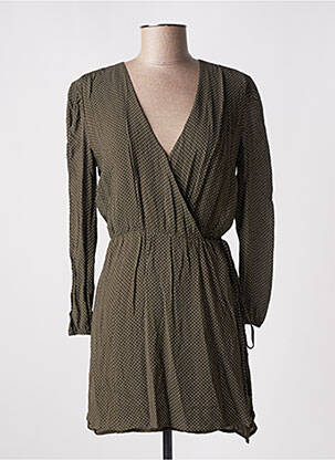 Robe courte manches longues manches longues vert AMERICAN VINTAGE femme