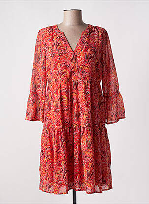 Robe mi-longue coupe fluide manches 3/4 rouge VERO MODA femme