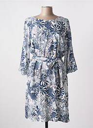 Robe mi-longue coupe fluide manches 3/4 bleu DIANE LAURY femme