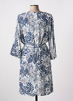 Robe mi-longue coupe fluide manches 3/4 bleu DIANE LAURY femme
