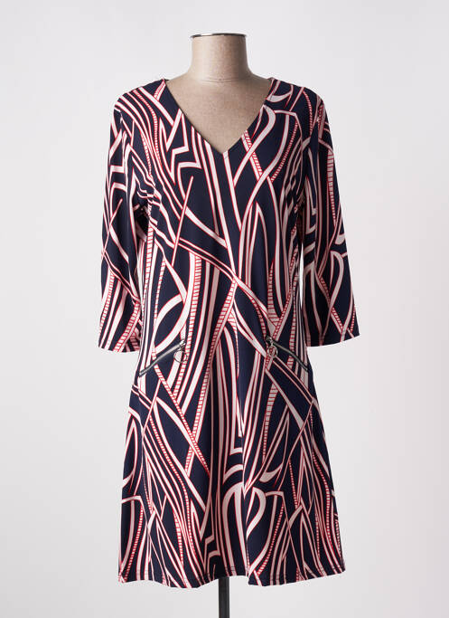 Robe courte manches 3/4 manches 3/4 bleu VEGAS femme