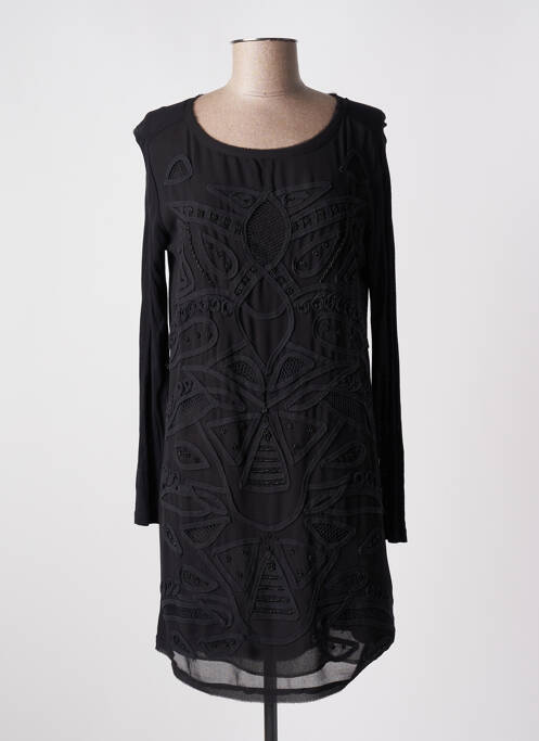 Robe courte manches longues manches longues noir SCHOOL RAG femme